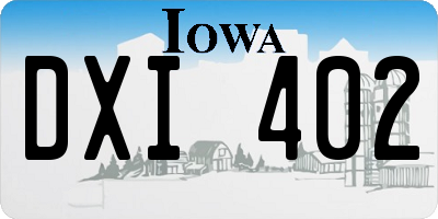 IA license plate DXI402