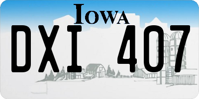 IA license plate DXI407