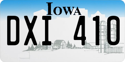 IA license plate DXI410