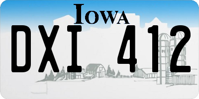 IA license plate DXI412