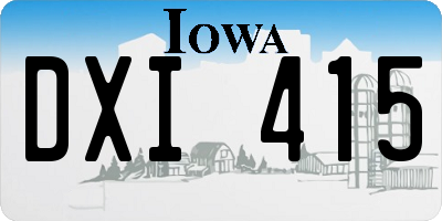 IA license plate DXI415