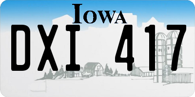 IA license plate DXI417