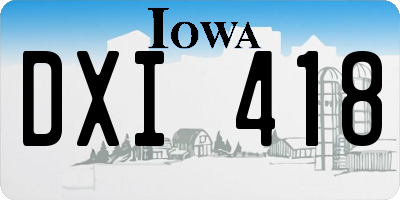 IA license plate DXI418