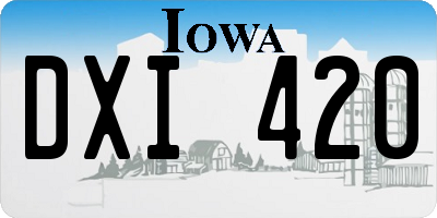 IA license plate DXI420