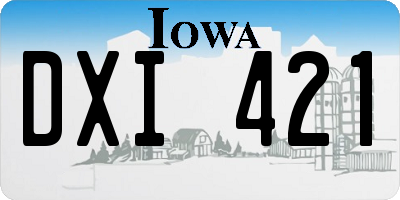 IA license plate DXI421