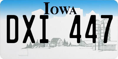 IA license plate DXI447