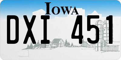 IA license plate DXI451