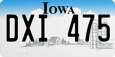 IA license plate DXI475