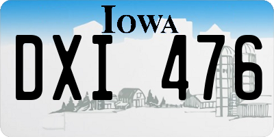 IA license plate DXI476