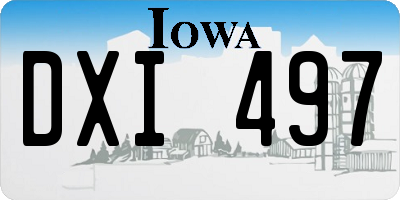 IA license plate DXI497