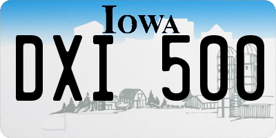 IA license plate DXI500