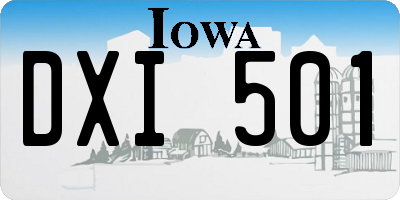 IA license plate DXI501