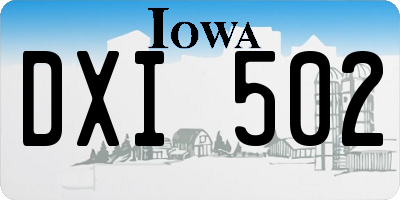 IA license plate DXI502