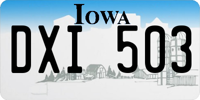 IA license plate DXI503