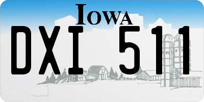 IA license plate DXI511