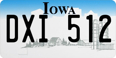 IA license plate DXI512