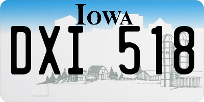 IA license plate DXI518