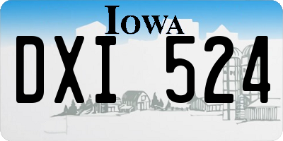 IA license plate DXI524