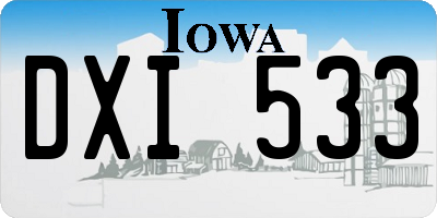 IA license plate DXI533