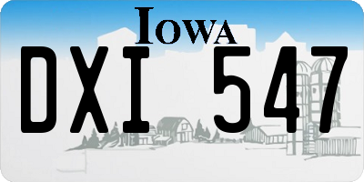 IA license plate DXI547
