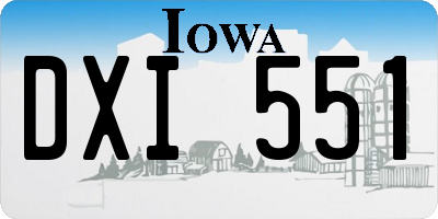 IA license plate DXI551