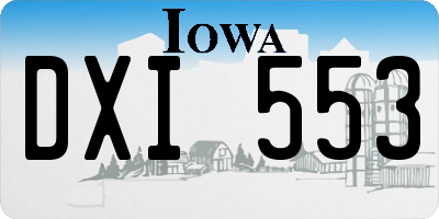 IA license plate DXI553