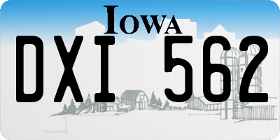 IA license plate DXI562