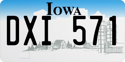 IA license plate DXI571