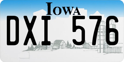 IA license plate DXI576