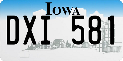 IA license plate DXI581