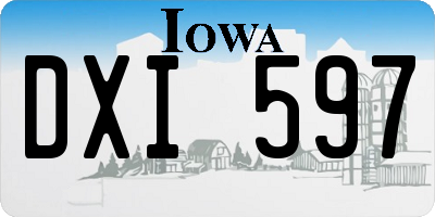 IA license plate DXI597