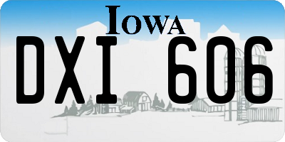 IA license plate DXI606