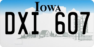 IA license plate DXI607