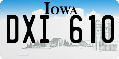 IA license plate DXI610