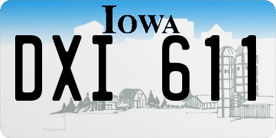 IA license plate DXI611