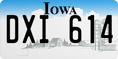 IA license plate DXI614