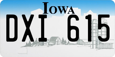 IA license plate DXI615