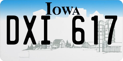 IA license plate DXI617