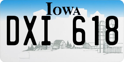 IA license plate DXI618