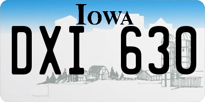 IA license plate DXI630