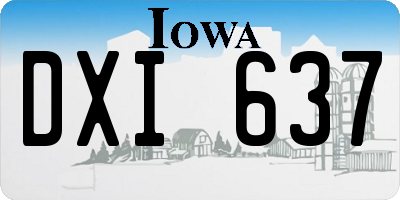 IA license plate DXI637