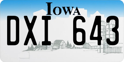 IA license plate DXI643