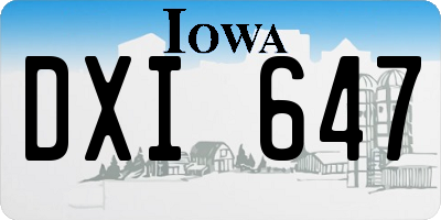 IA license plate DXI647