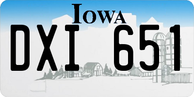 IA license plate DXI651