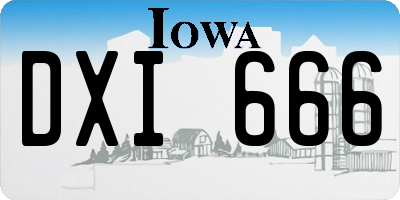 IA license plate DXI666