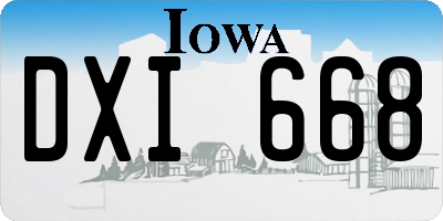 IA license plate DXI668