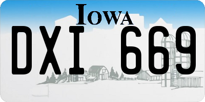 IA license plate DXI669