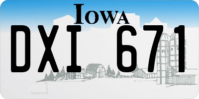 IA license plate DXI671