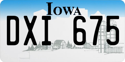 IA license plate DXI675
