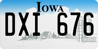 IA license plate DXI676